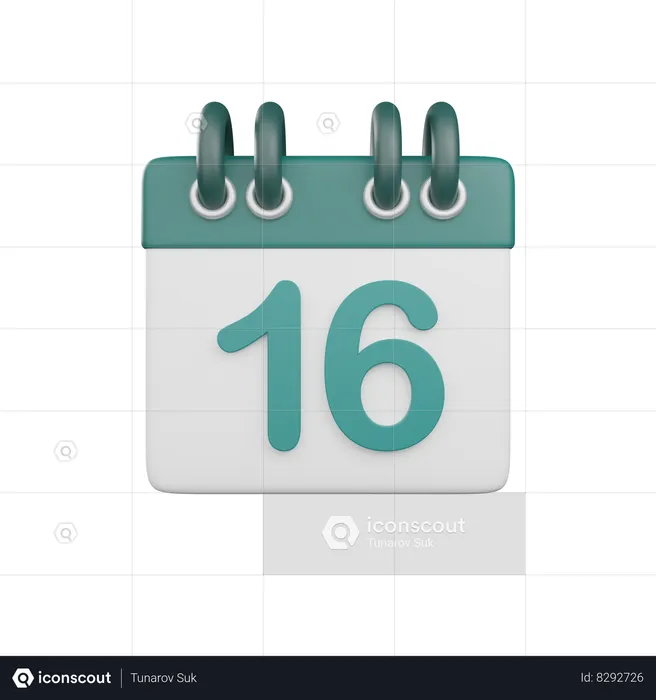 Date 16  3D Icon