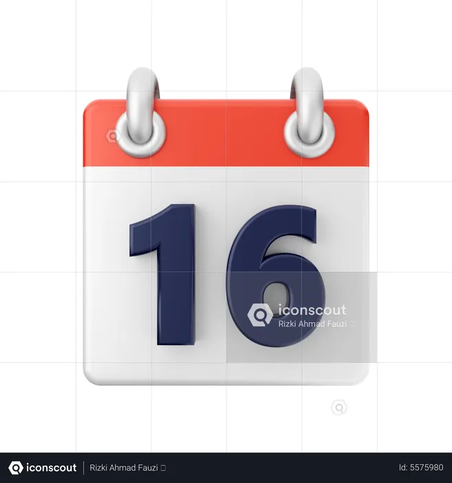 Date 16  3D Icon