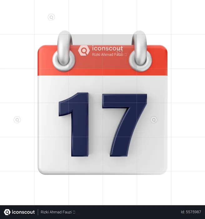 Date 17  3D Icon
