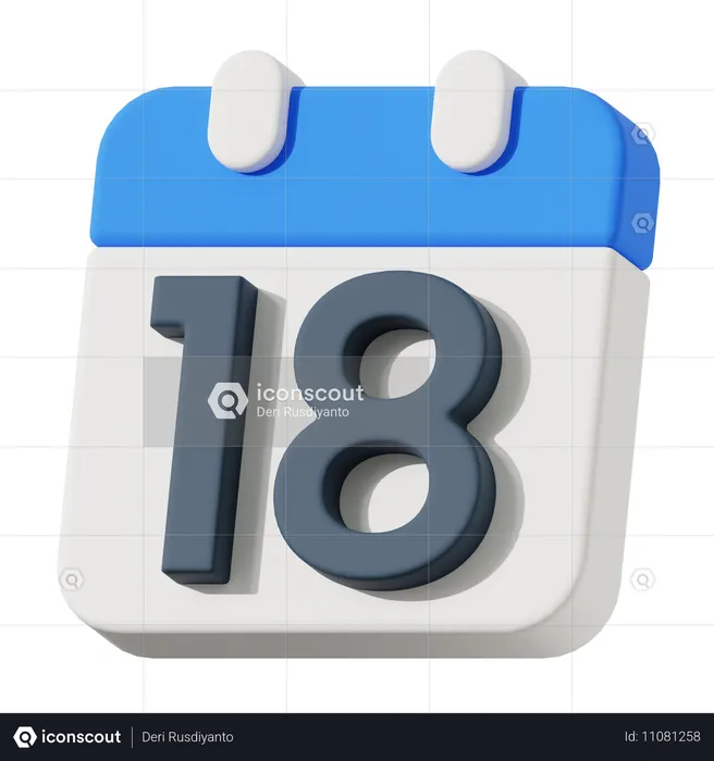 날짜 18  3D Icon