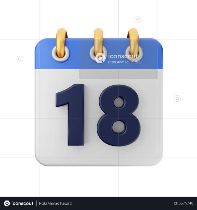 Date 18  3D Icon