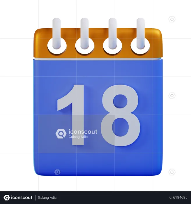 Date 18  3D Icon