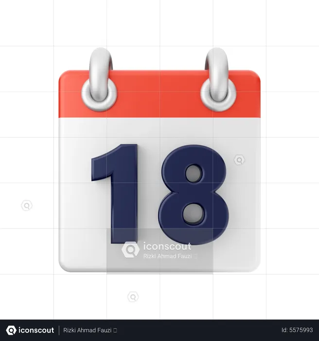 Date 18  3D Icon