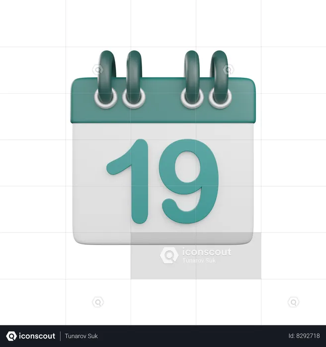 Date 19  3D Icon