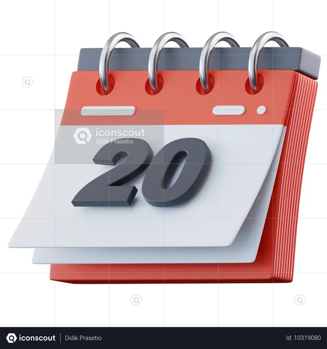 Date 20  3D Icon