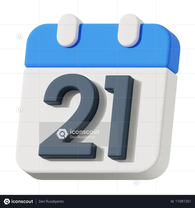 Date 21  3D Icon