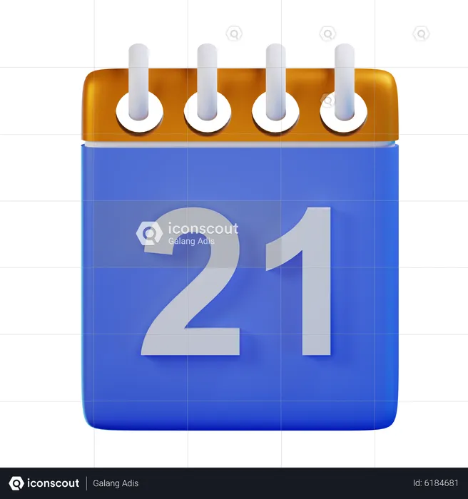 Date 21  3D Icon