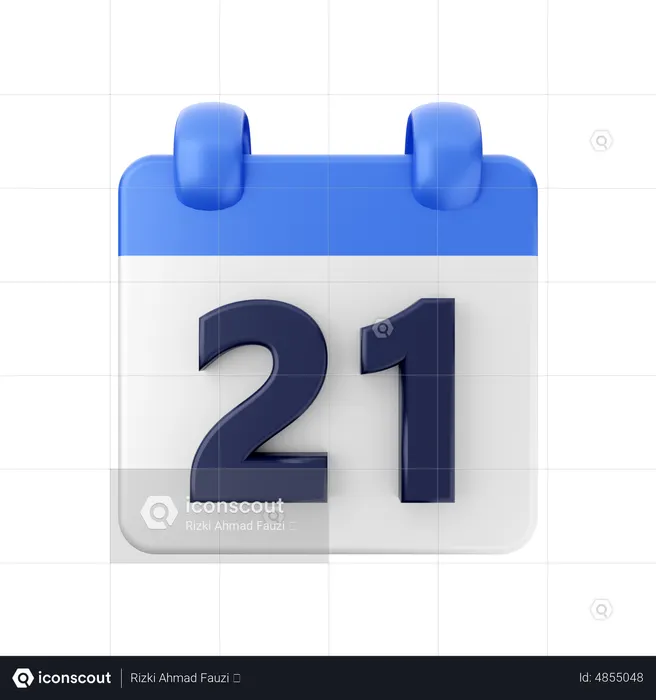 Date 21  3D Icon