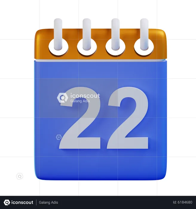 Date 22  3D Icon