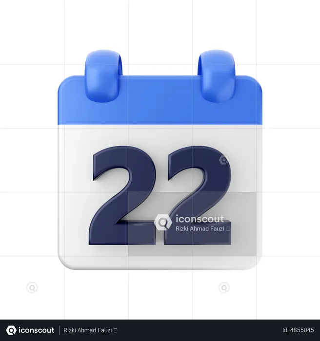 Date 22  3D Icon