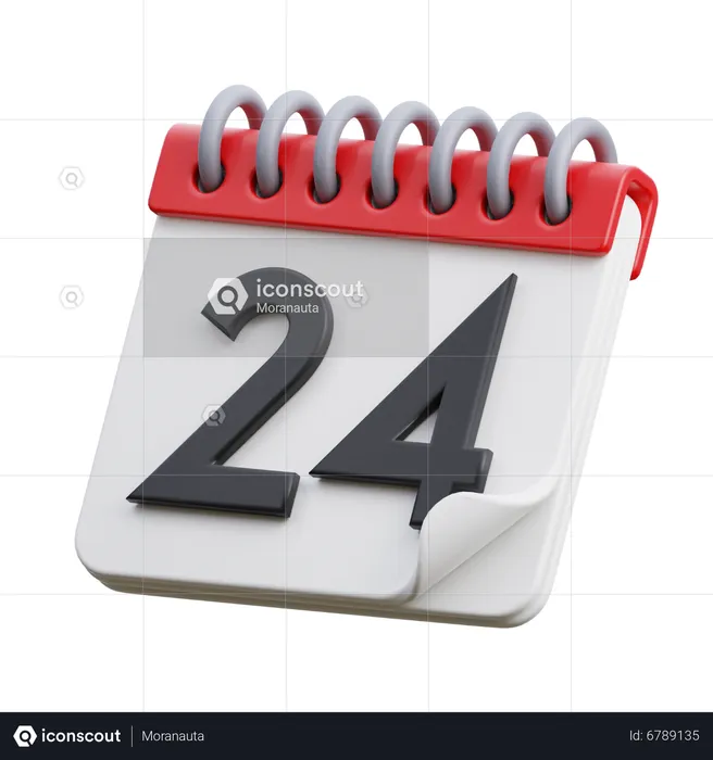 Date 24  3D Icon