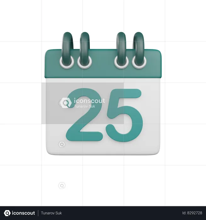 Date 25  3D Icon