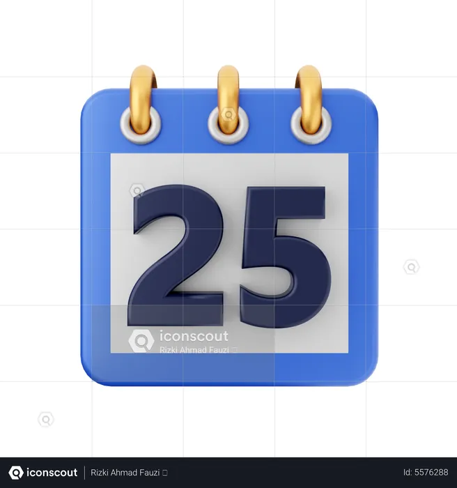 Date 25  3D Icon