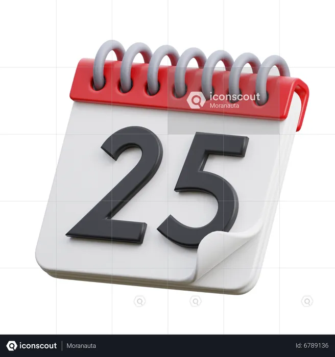 Date 25  3D Icon