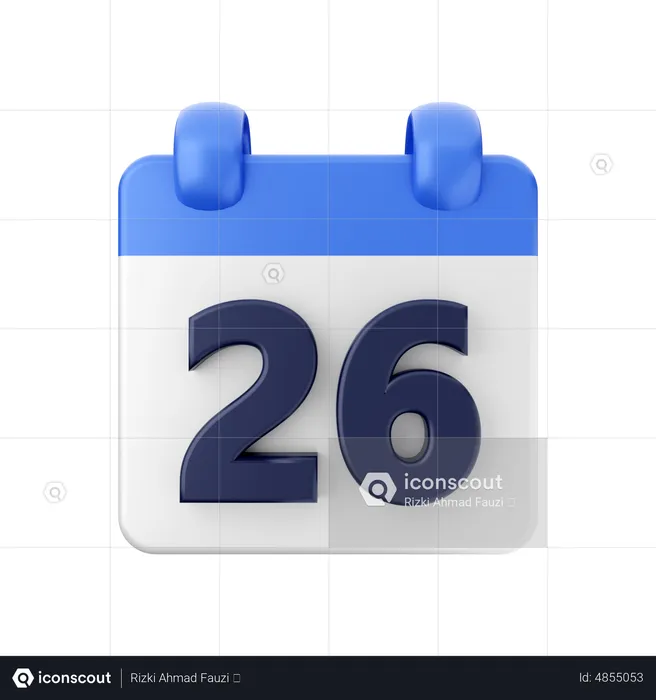 Date 26  3D Icon