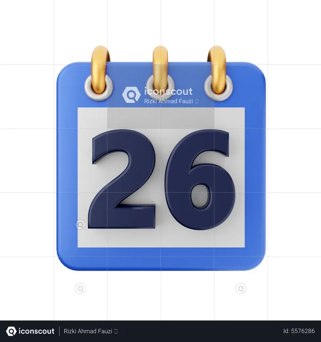 Date 26  3D Icon