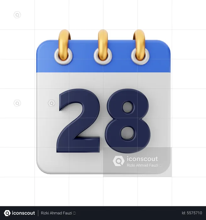 Date 28  3D Icon