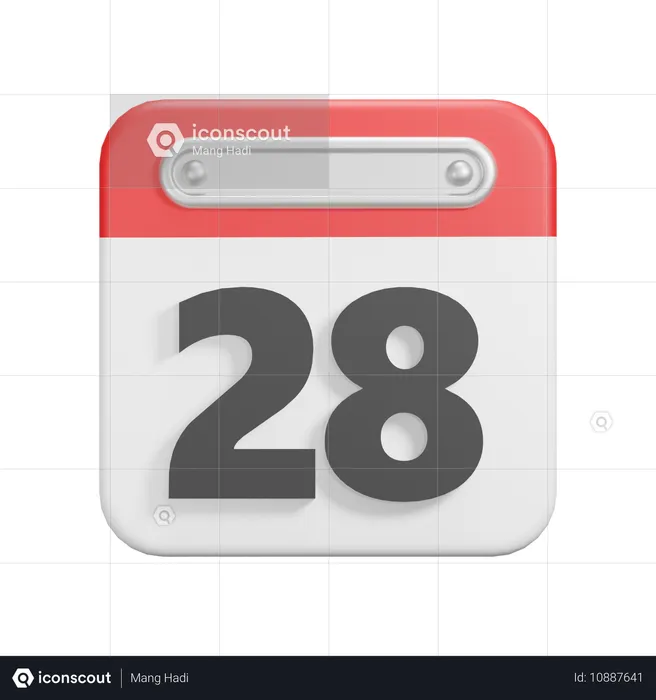 Date 28  3D Icon