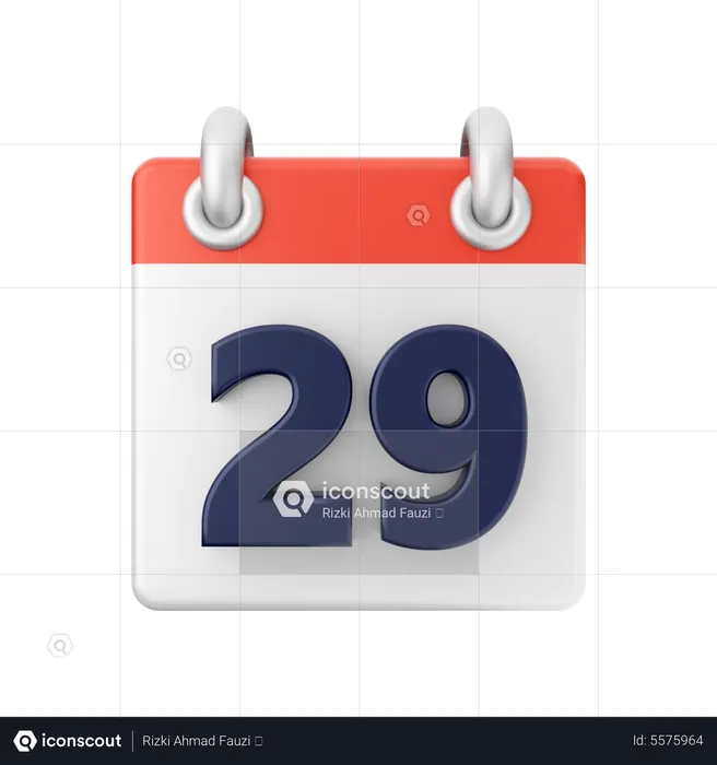 Date 29  3D Icon