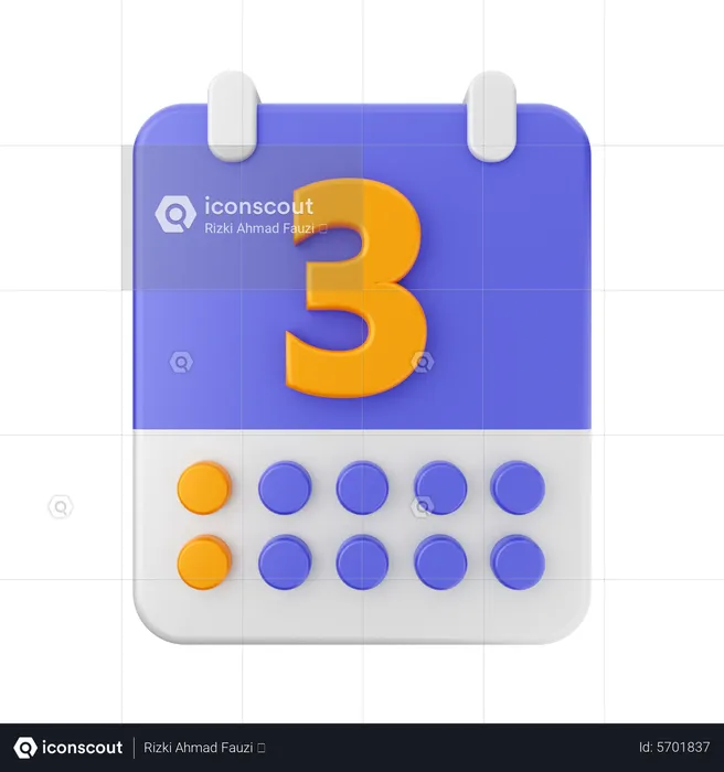 Date 3  3D Icon