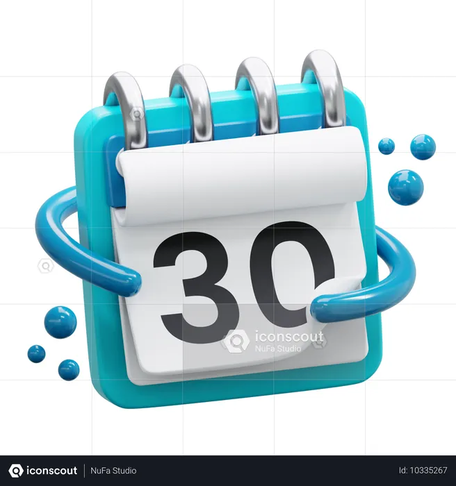 Date 30  3D Icon