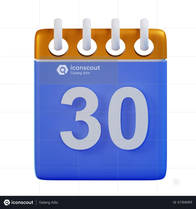 Date 30  3D Icon