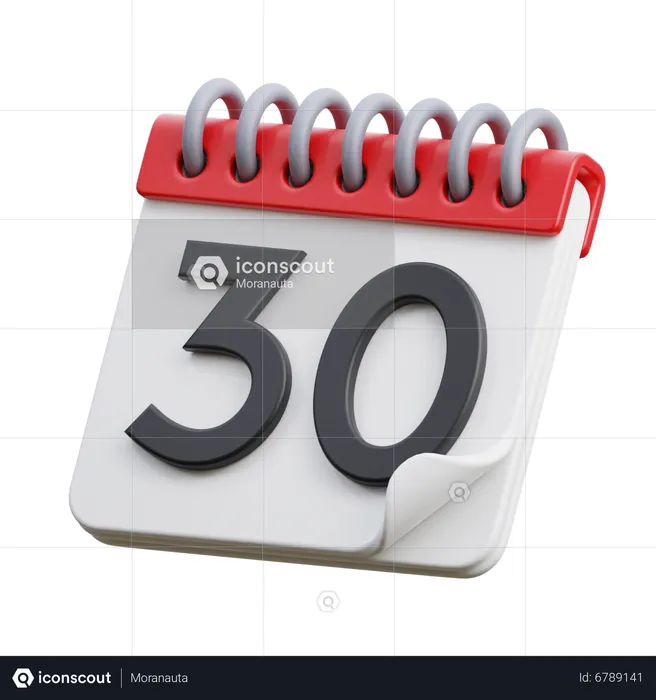 Date 30  3D Icon