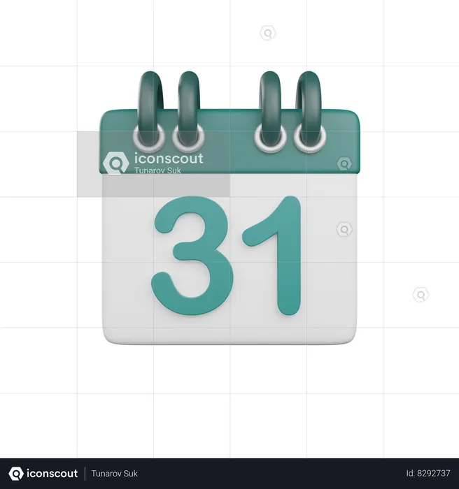 Date 31  3D Icon