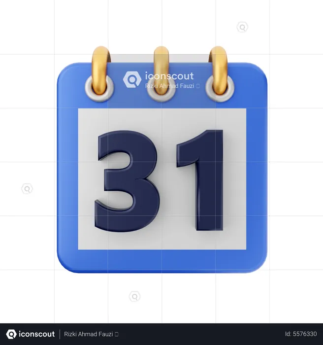 Date 31  3D Icon