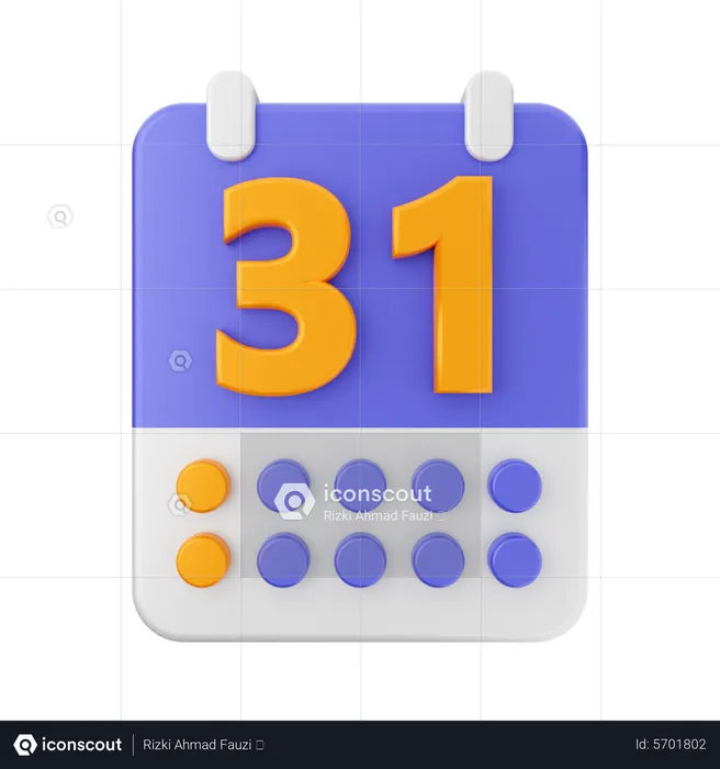 Date 31  3D Icon