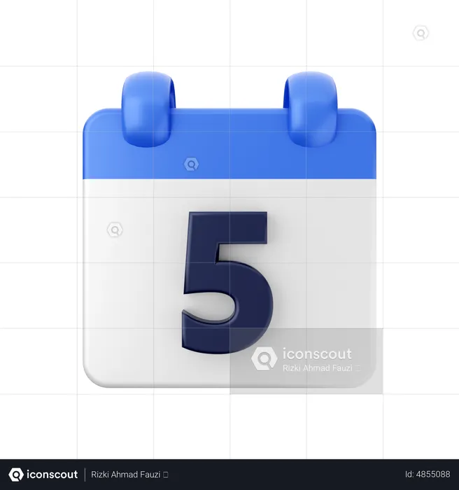 Date 5  3D Icon