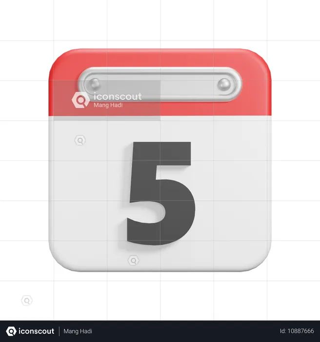 Date 5  3D Icon