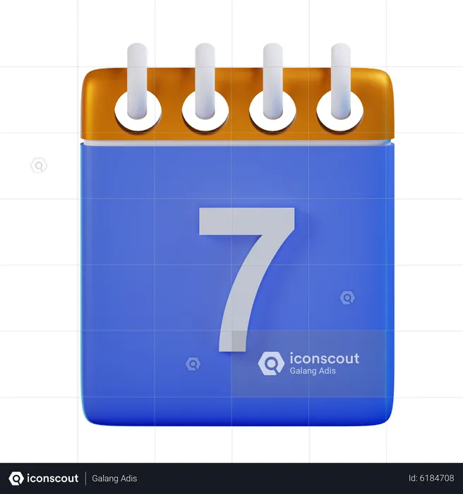 Date 7  3D Icon