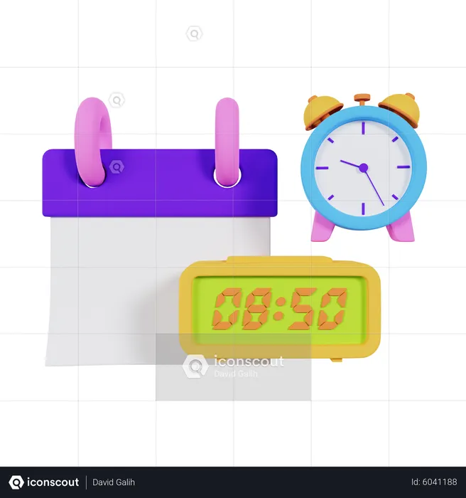 Date And Time  3D Icon