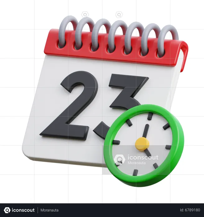 Date and Time  3D Icon