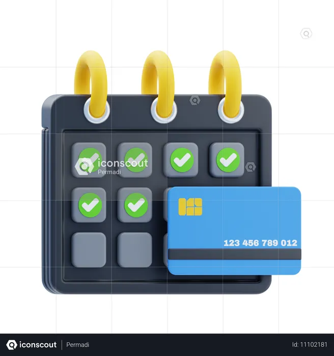 Date de facturation de la carte  3D Icon