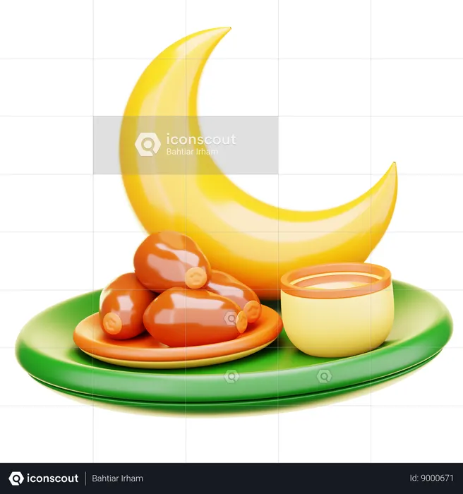 Date Fruit Iftar  3D Icon