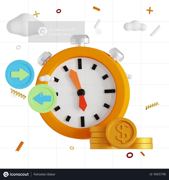 Date limite financière  3D Icon