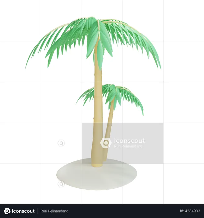 Date Palm Tree  3D Illustration