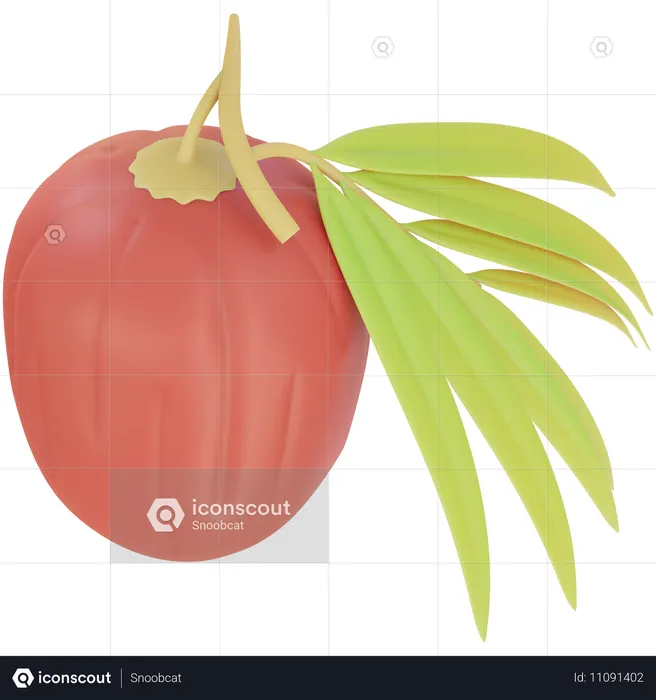 Date with Leaves  3D Icon
