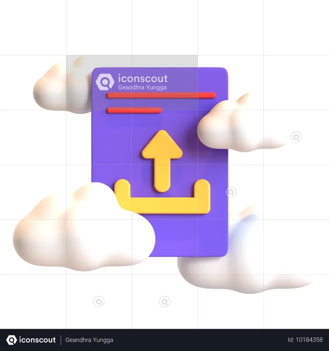 Dateiupload in die Cloud  3D Icon