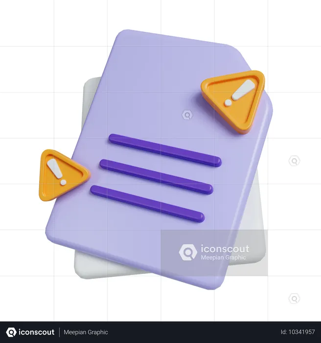 Dateiwarnung  3D Icon