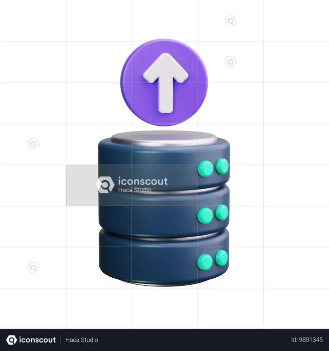 Datenbankupload  3D Icon