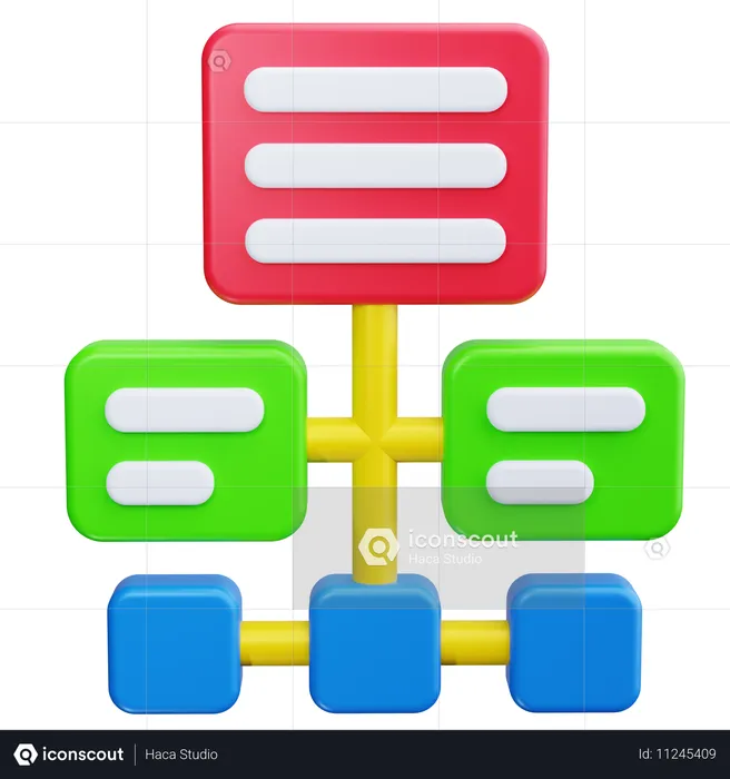 Datenflussdiagramm  3D Icon