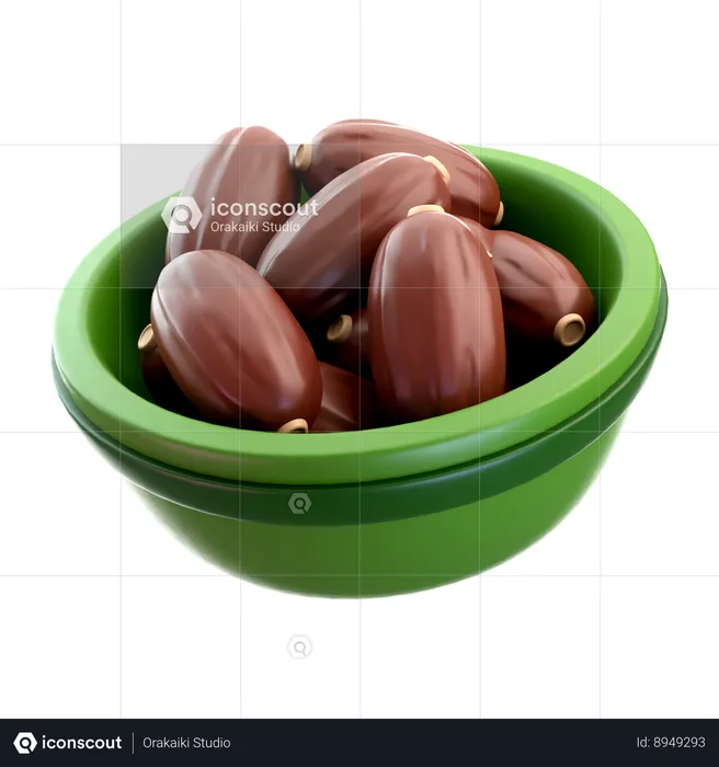 Dates Bowl  3D Icon