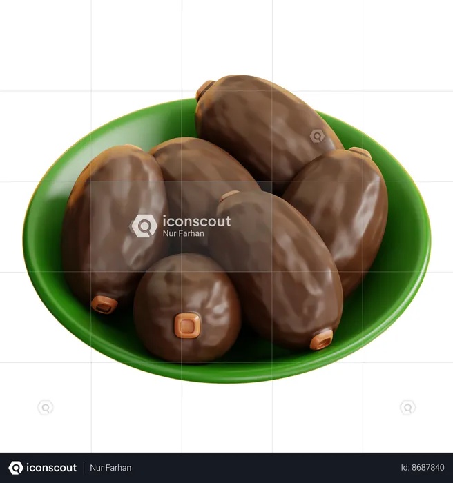 Dates Bowl  3D Icon