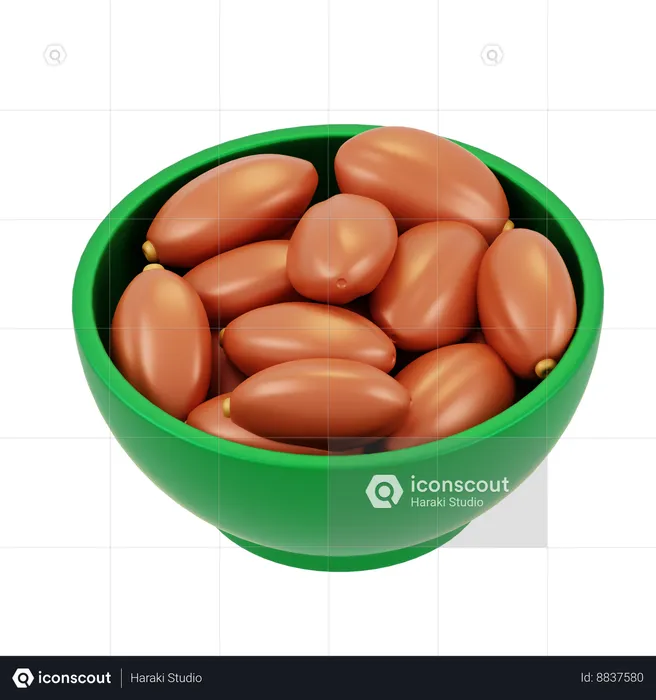 Dates Bowl  3D Icon