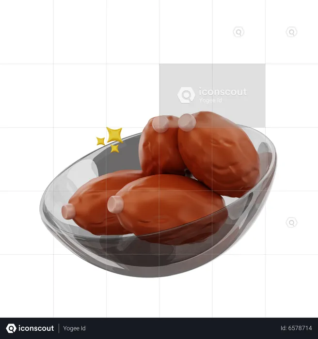 Dates Bowl  3D Icon