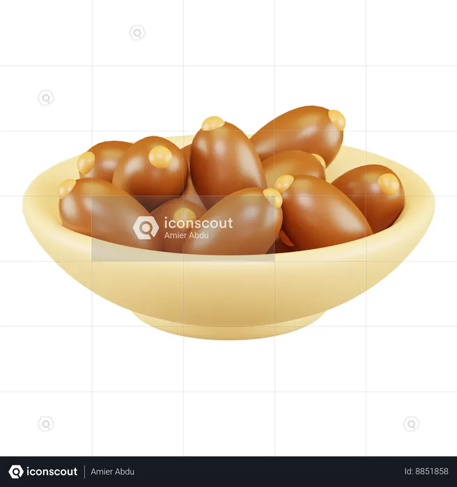 Dates bowl  3D Icon