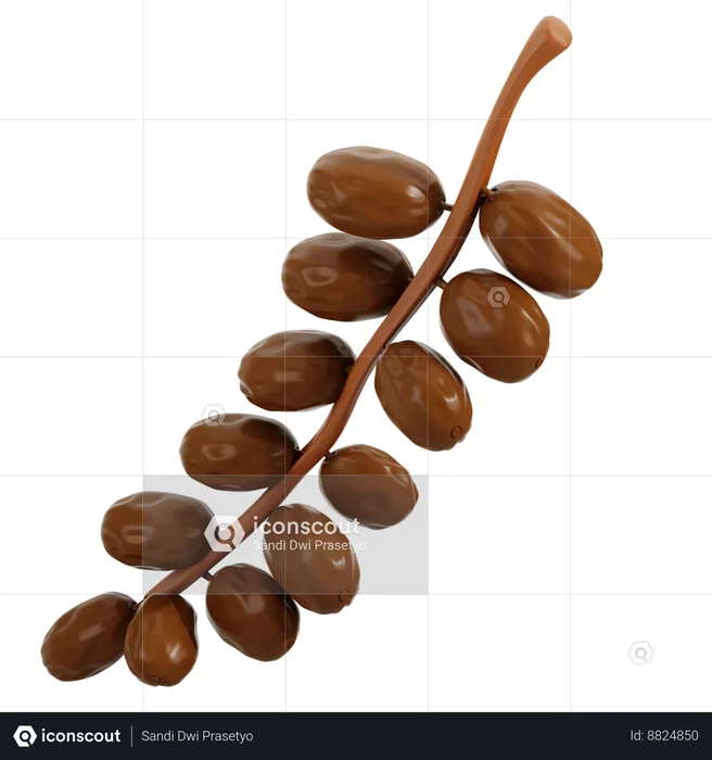 Dates Branch  3D Icon